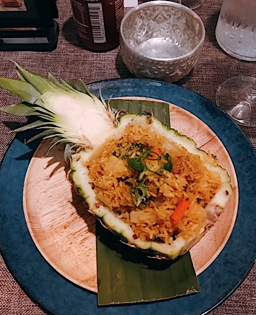 The Phat Elephant's vegetable and tofu pineapple fried rice.