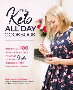 Martina Slajerova has suggestions for easy and delicious breakfast, lunch and dinner dishes, low-carb snacks, drinks and dessert in The Keto All Day Cookbook.