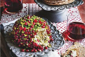 Pom-Bombe is Sabrina Ghayour's delicious alternative to a cheese board. Made from goat's cheese and pomegranate, the recipe is from her book, Bazaar.