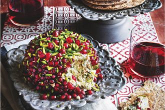 Pom-Bombe is Sabrina Ghayour's delicious alternative to a cheese board. Made from goat's cheese and pomegranate, the recipe is from her book, Bazaar.