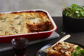 Recipe for vegan Classic Lasagne from Bish Bash Bosh, by Henry Firth and Ian Theasby.