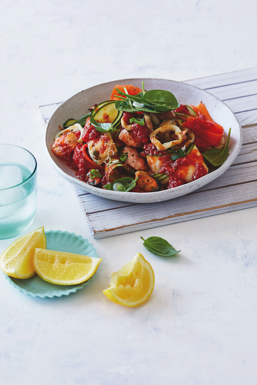 Chargrilled Marinara On Vegetable Pappardelle, from CSIRO Protein Plus Nutrition and Exercise Plan.