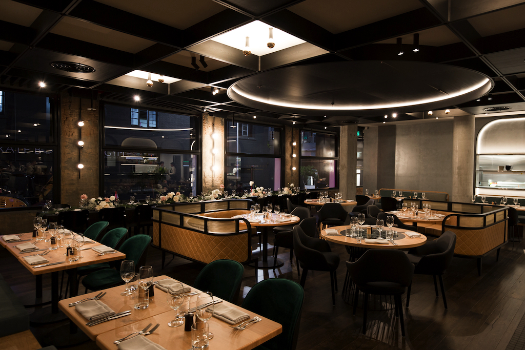 The main dining room looks out over Alfred and Brunswick Streets.