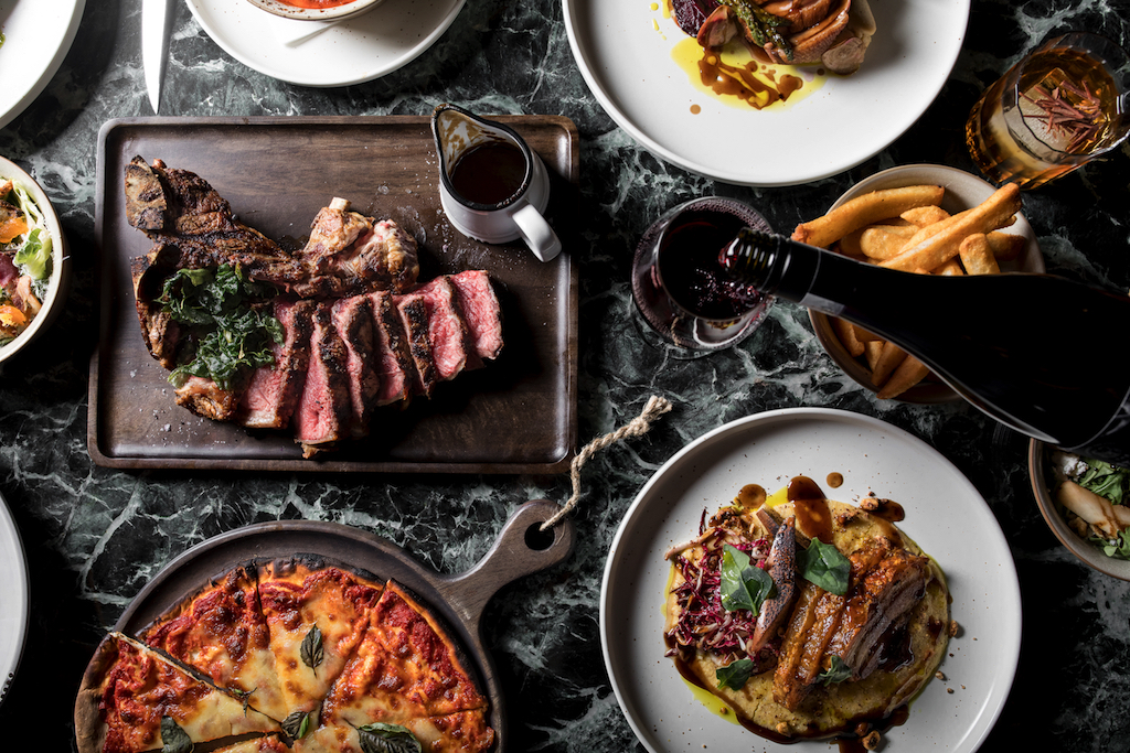 Yardstick T-bone, lightly caramelised with black garlic butter.