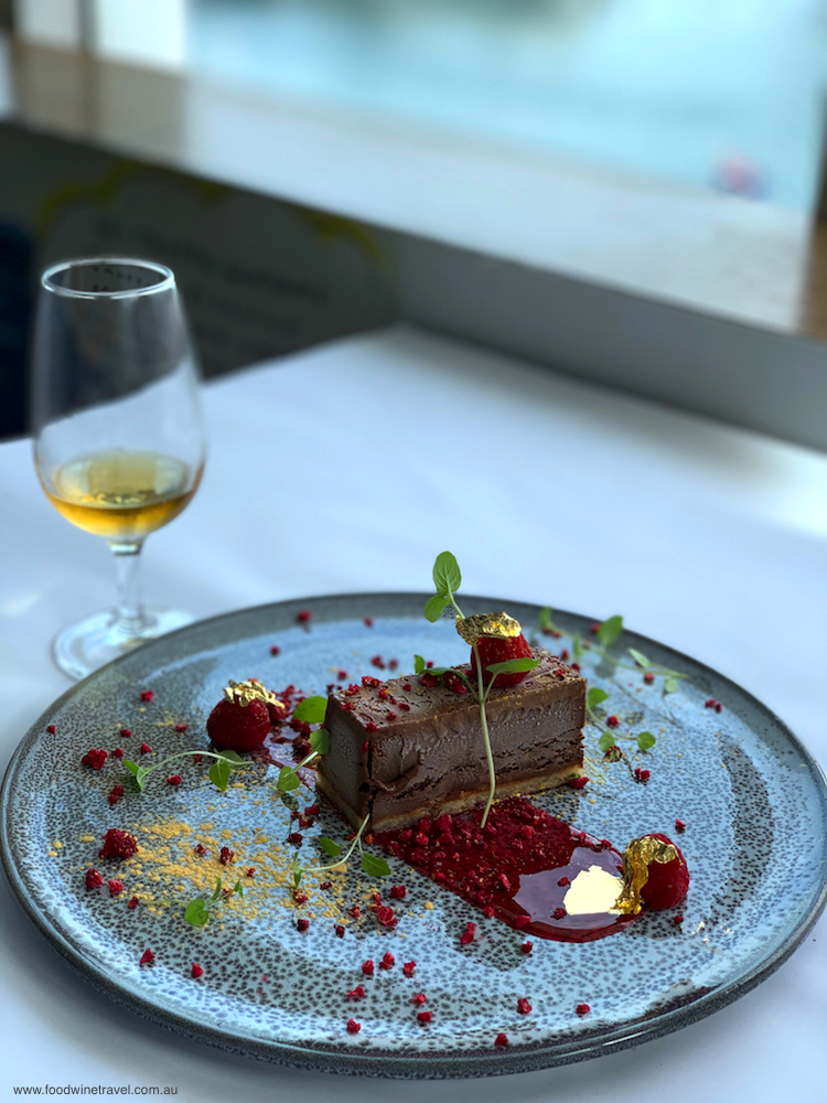 What a treat! Almond sponge decorated with 24 carat gold leaf.