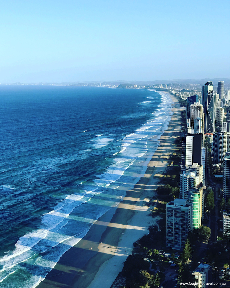 The view from our balcony on the 59th floor. On a clear day, you can see as far south as Coolangatta.