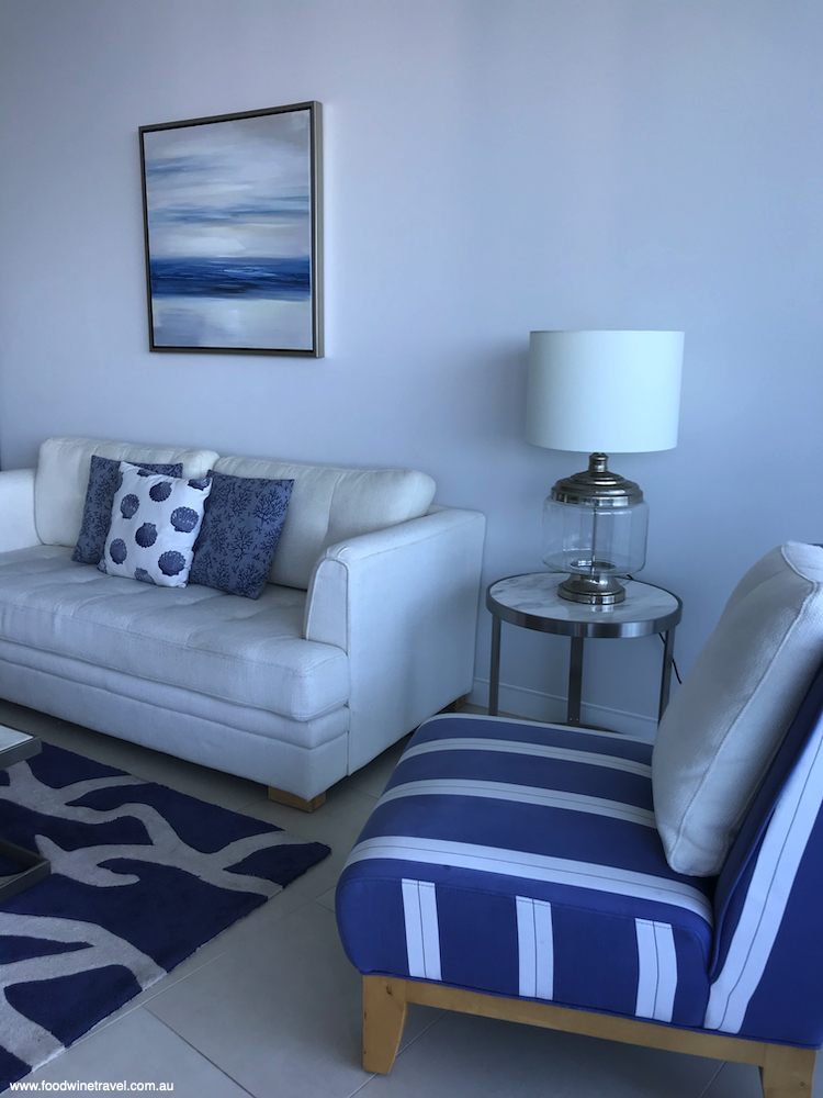 The living room in our spacious 2-bedroom apartment.