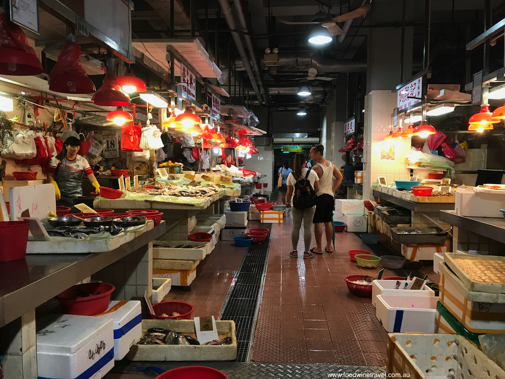 Wet market in Macao's historic centre.