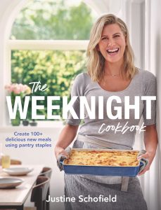 In The Weeknight Cookbook, Justine Schofield shows how the pantry, fridge and freezer can take all the stress out of preparing weeknight dinners.
