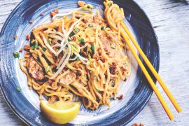 Pork and Peanut Butter Hokkien Noodles, easy to whip up on a weeknight.