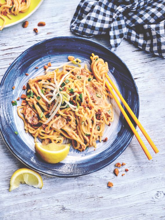 Pork and Peanut Butter Hokkien Noodles, easy to whip up on a weeknight.