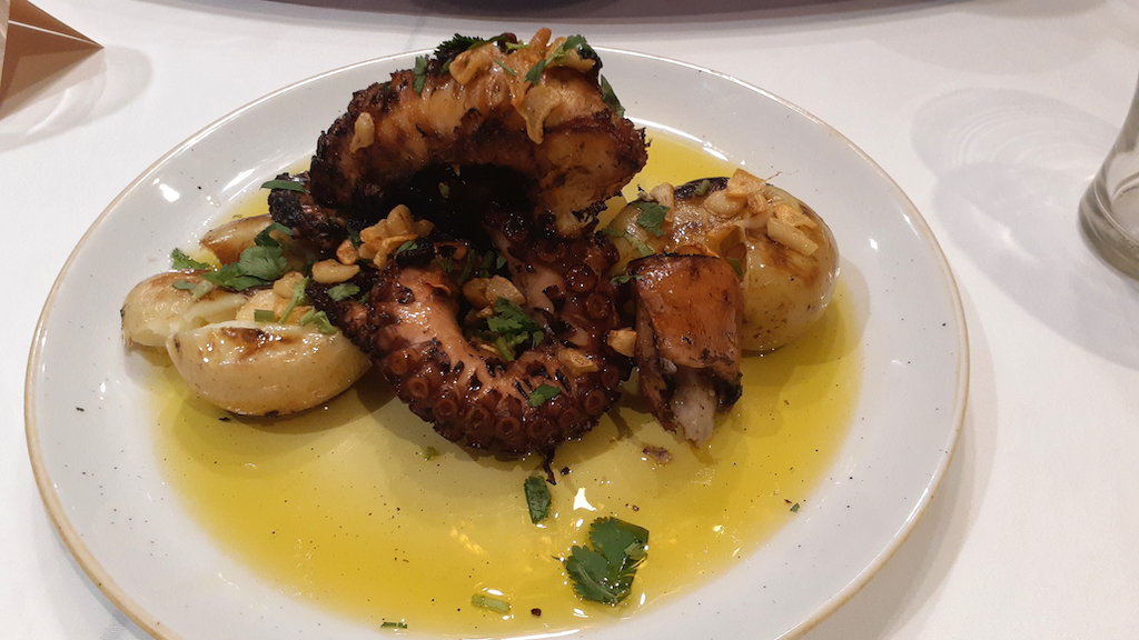 Grilled octopus Taste of Macao chef Palmira Pena cooking in Sydney