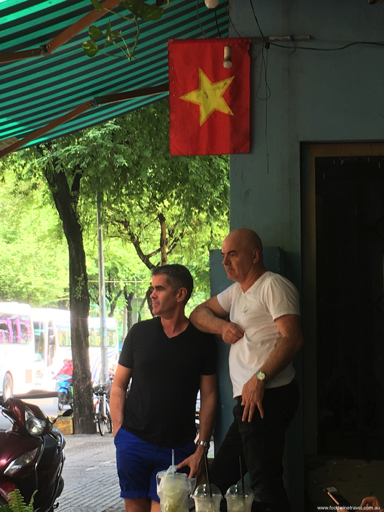 Shane Osborn and Mark Best on shore in Ho Chi Minh City.