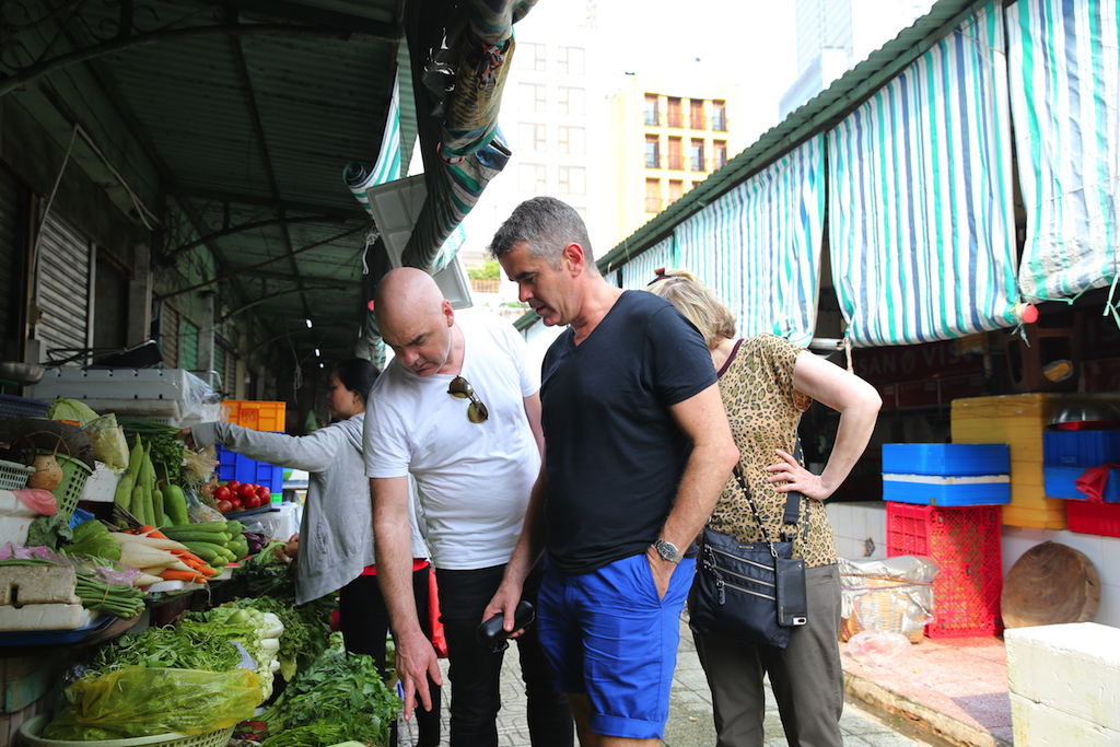 Mark Best and Shane Osborn on a Dream Cruise shore excursion of Ho Chi Minh City.