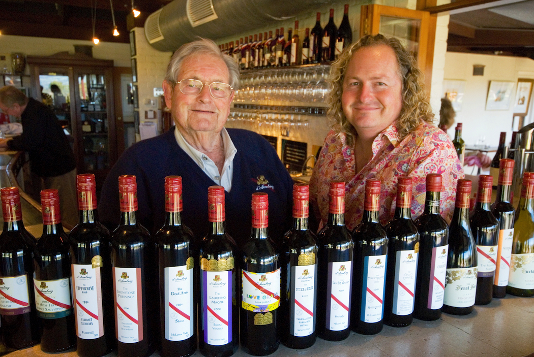 d'Arry Osborn and his son Chester, of South Australia's D'Arenberg.