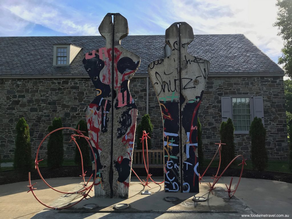 Break Free, a sculpture in Freedom Court at The Home of Franklin D. Roosevelt National Historic Site, USA. It was created from sections of the Berlin Wall by artist Edwina Sandys, granddaughter of Winston Churchill.