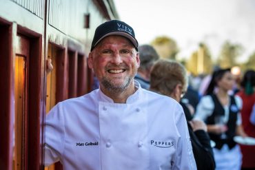 Matt Golinski onboard the Mary Valley Rattler Tasting Train