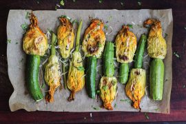 What ingredients are included in a Mediterranean diet? Recipe for Stuffed Zucchini Flowers