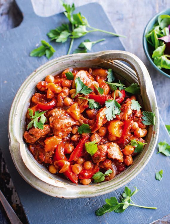 Recipe for Easy Chicken Tagine, from The Fast 800 Recipe Book by Dr Claire Bailey.