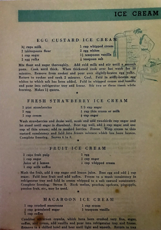 Icecream recipe leaflet