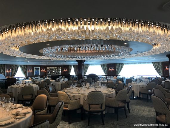 It took three weeks just to assemble the chandelier in the Grand Dining Room of Oceania Cruises’ new-look Insignia