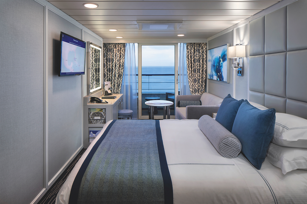 A Veranda Stateroom on Oceania Insignia. Photo supplied by Oceania Cruises.