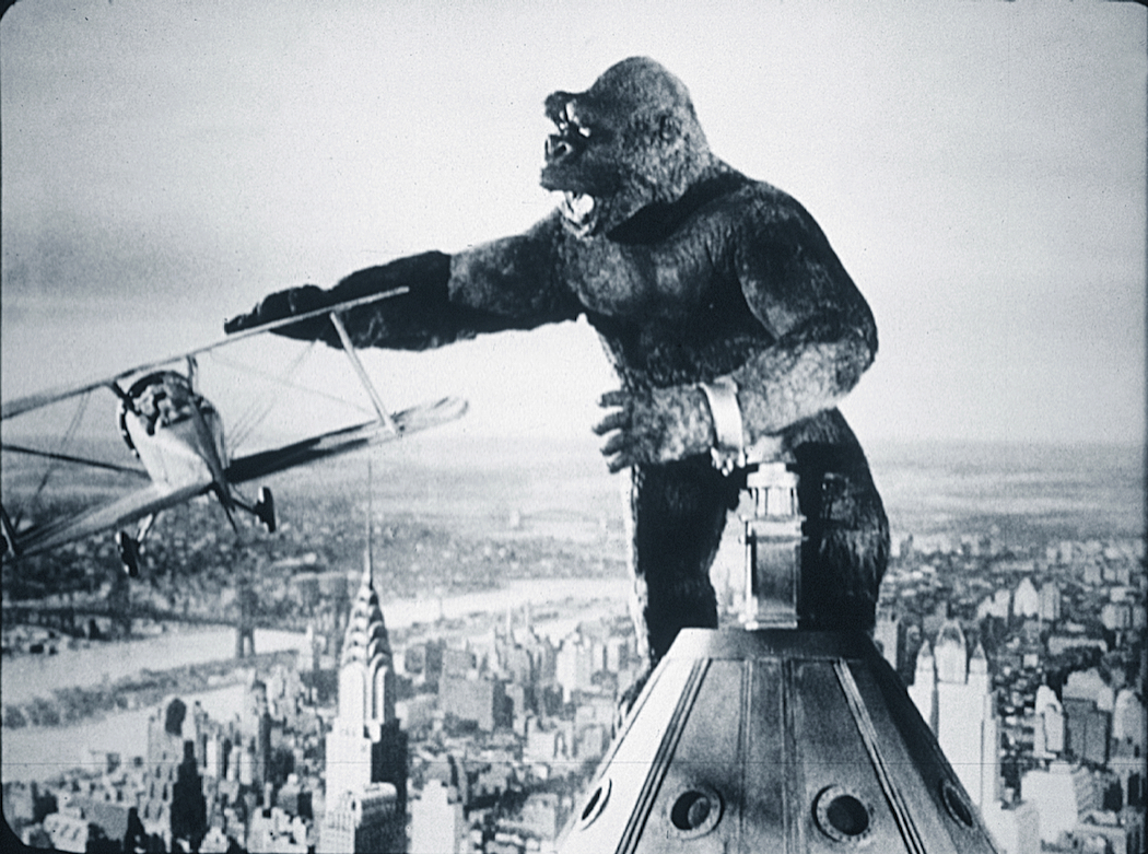 King Kong on top of the Empire State Building (King Kong, 1933). Photo courtesy of On Location Tours.