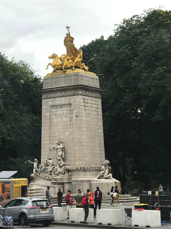 Ma and Pa Kettle bronze statue Columbus Circle Circle New York movie tour