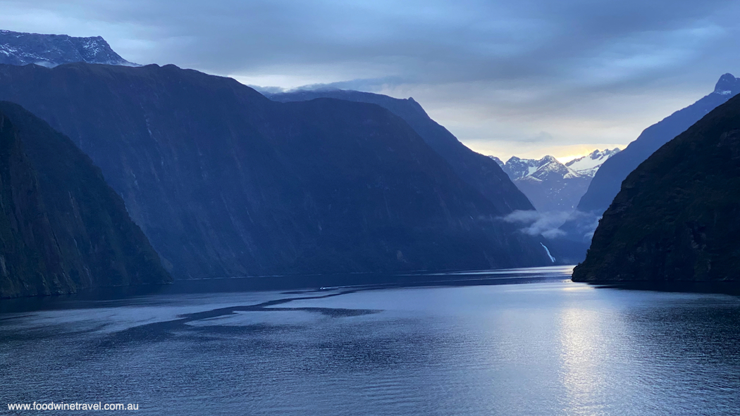 Milford Sound, viewed early in the morning from on board Explorer Dream.