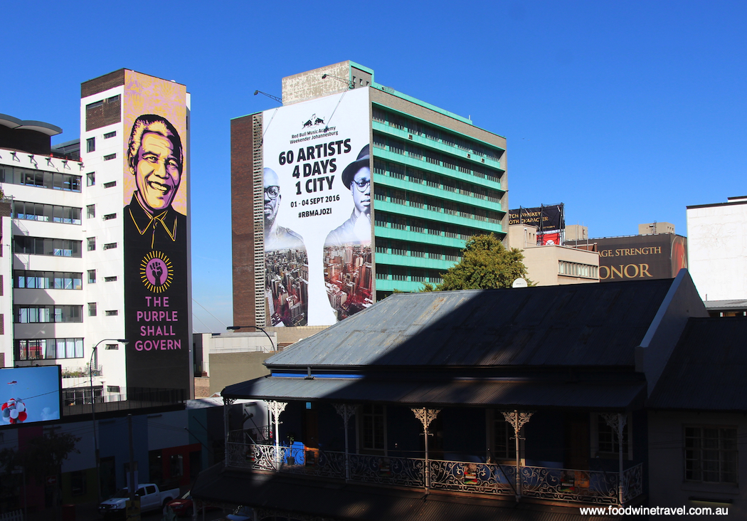 The Purple Shall Govern Mural Braamfontein Johannesburg sites associated with Nelson Mandela