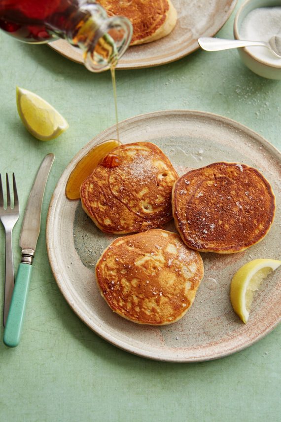 Recipe for Pear & Ginger Pancakes, from Vegan(ish), by Jack Monroe.