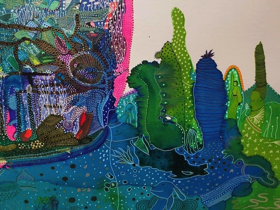 Detail from Zokki's Ocean Secrets, on display at Zokki B Gallery and Studio