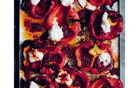 Roast Peppers With Burrata and ’Nduja, from Diana Henry's book, From The Oven To The Table.