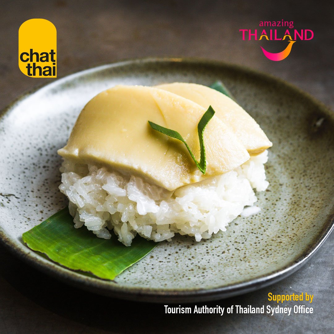 Chat Thai's Khao Nieaw Sangkaya (Steamed sticky rice with sweet coconut cream). 