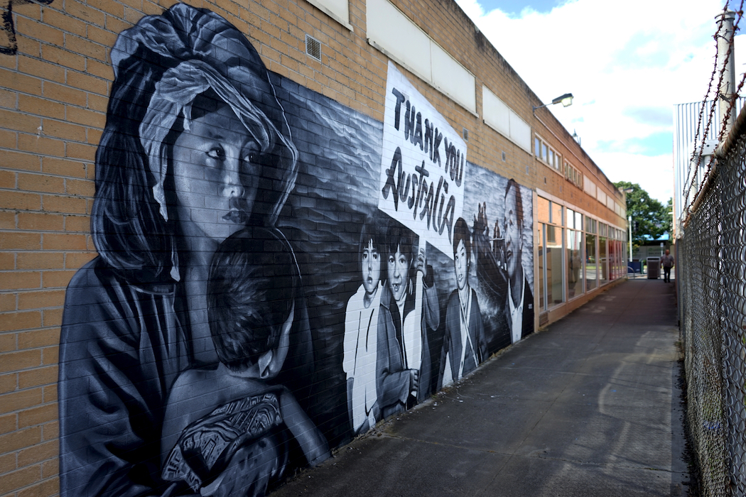 On the wall of Yarram Bakery, a nod to those shaping the town today.