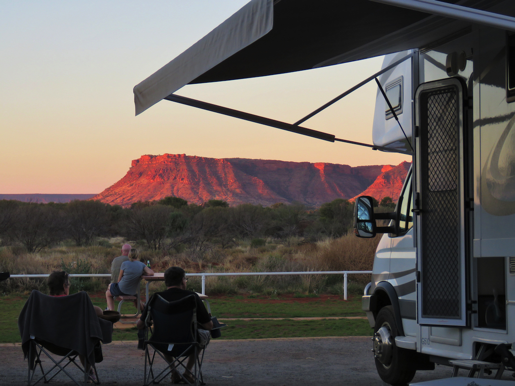 Kings Canyon Resort, Northern Territory. Sundowners are an institution on the road.