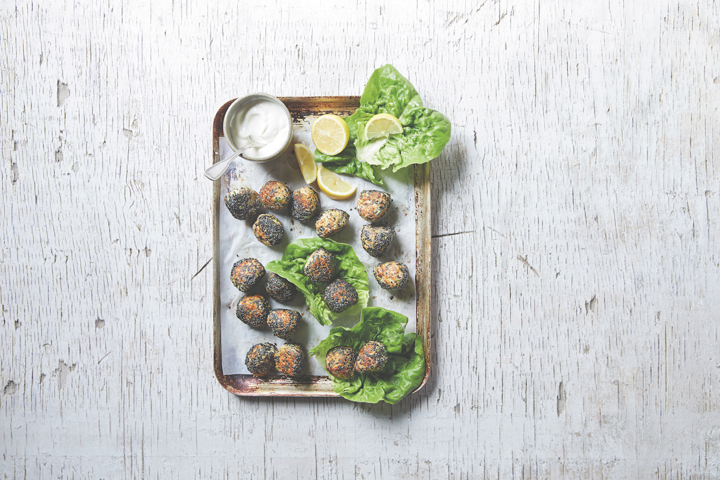 Recipe for Chicken & Chia Meatballs, from Snack Power, by Tiffany Hall.