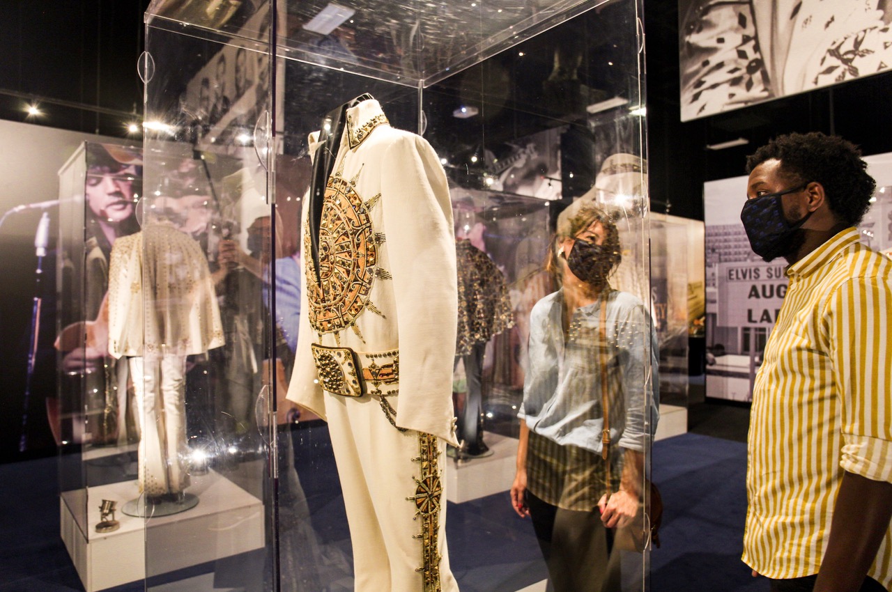 Social distancing at Graceland’s entertainment and exhibition complex.