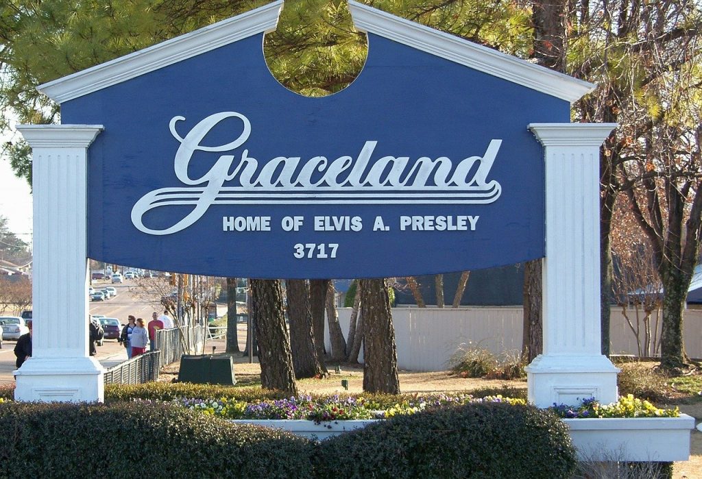 Graceland, Elvis Presley's home and burial place in Memphis, USA.