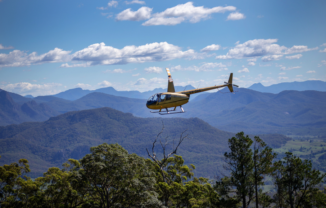 Enjoy a scenic flight over Queensland's Scenic Rim with Pterodactyl Helicopters.