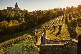 One of the oldest castles in the Canton of Vaud, the six-storey high Vufflens Castle has views over Lake Geneva.