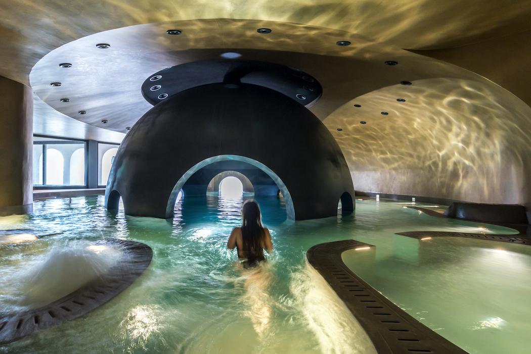 Euphoria Retreat's stunning sphere pool is designed to provide a womb-like experience.