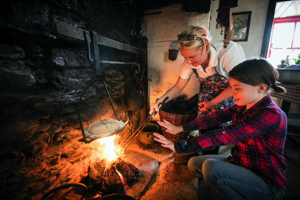 Irish homes would traditionally be filled with the smell of baking bread over an open fire.