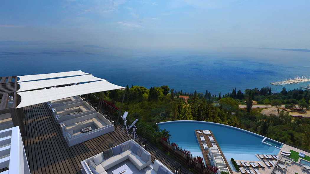 Angsana Corfu overlooks the turquoise waters of the Ionian Sea.