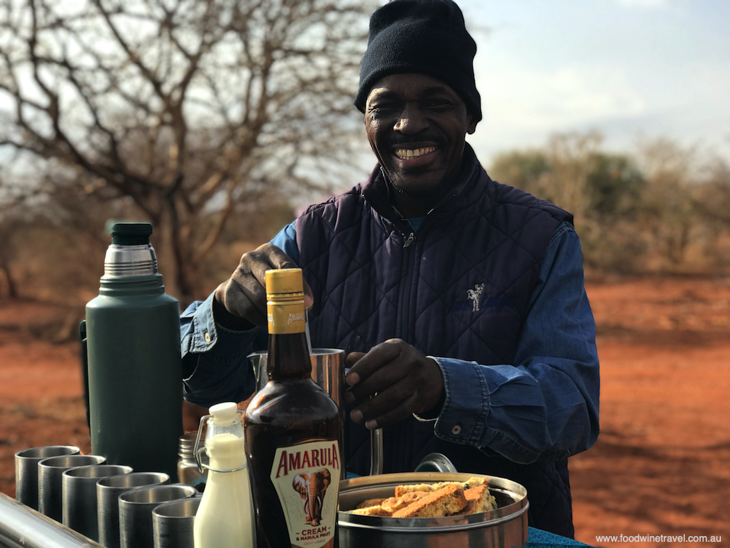 Stopping for morning tea on an early morning safari.