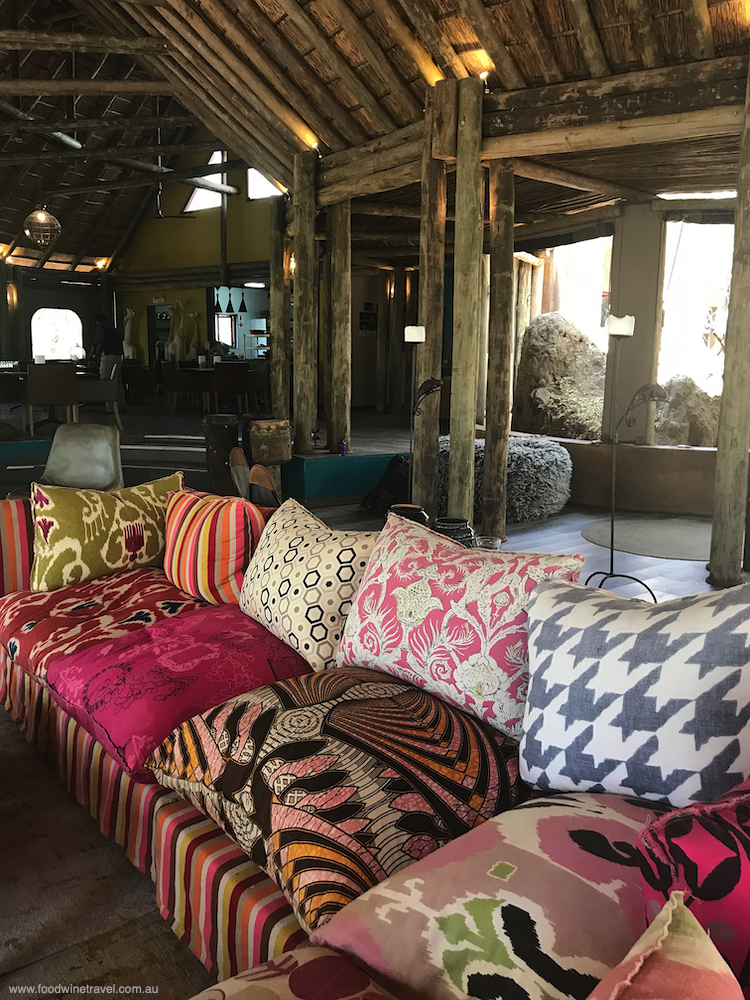 The main lodge at Jaci's Safari Lodge is vibrant and colourful and super-comfy.