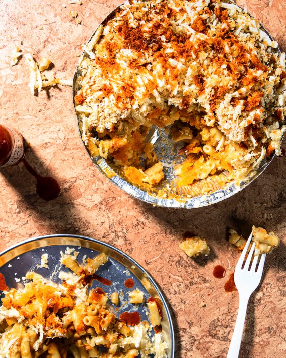 Recipe for Butternut pumpkin mac 'n' cheese, from Vegan Junk Food.