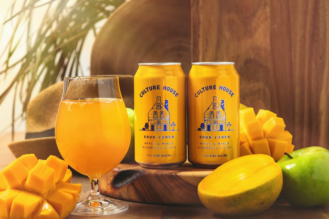 Culture House Sour Cider infuses apples with mangoes for zingy appeal.