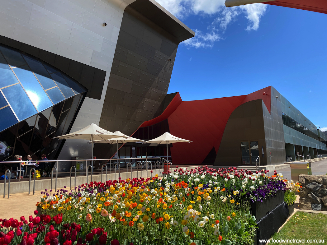 Floriade blooms around the National Museum of Australia.