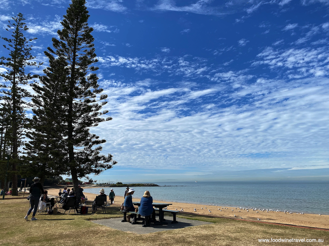 Social distancing on Suttons Beach.